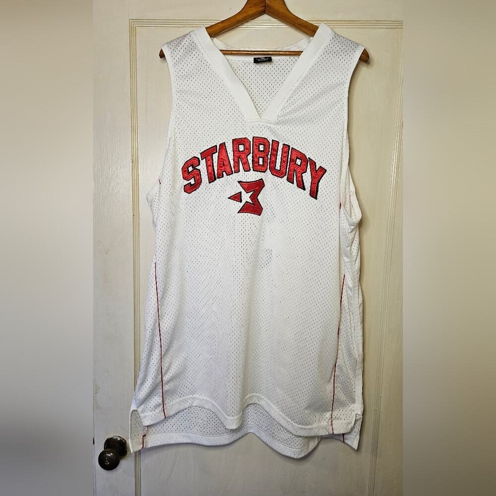 Vintage Starbury 2XL men's basketball jersey, red & white, Ben Wallace #3 unused